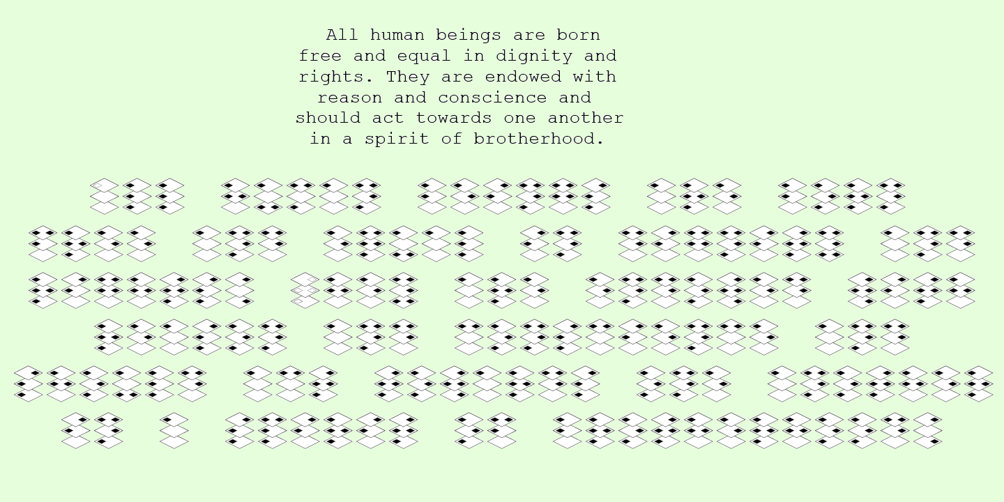 Przykład czcionki Stack Braille Regular